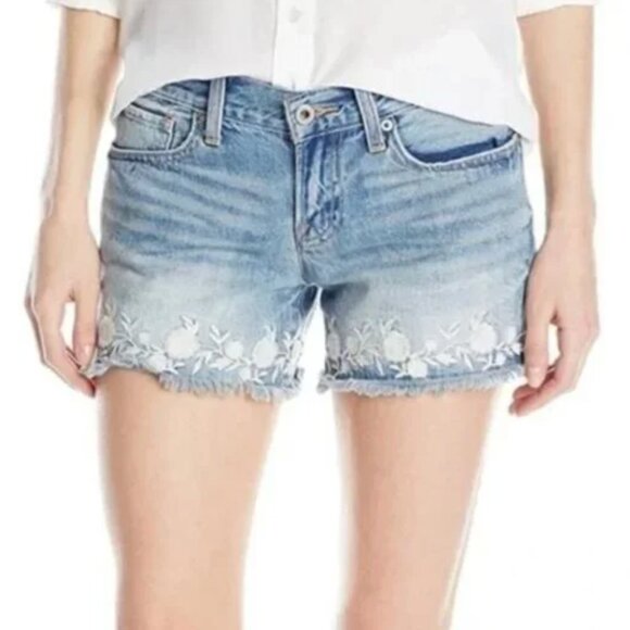 Lucky Brand Pants - Lucky Brand The Cut Off Floral Embroidered Jean Shorts Size 8 (29)